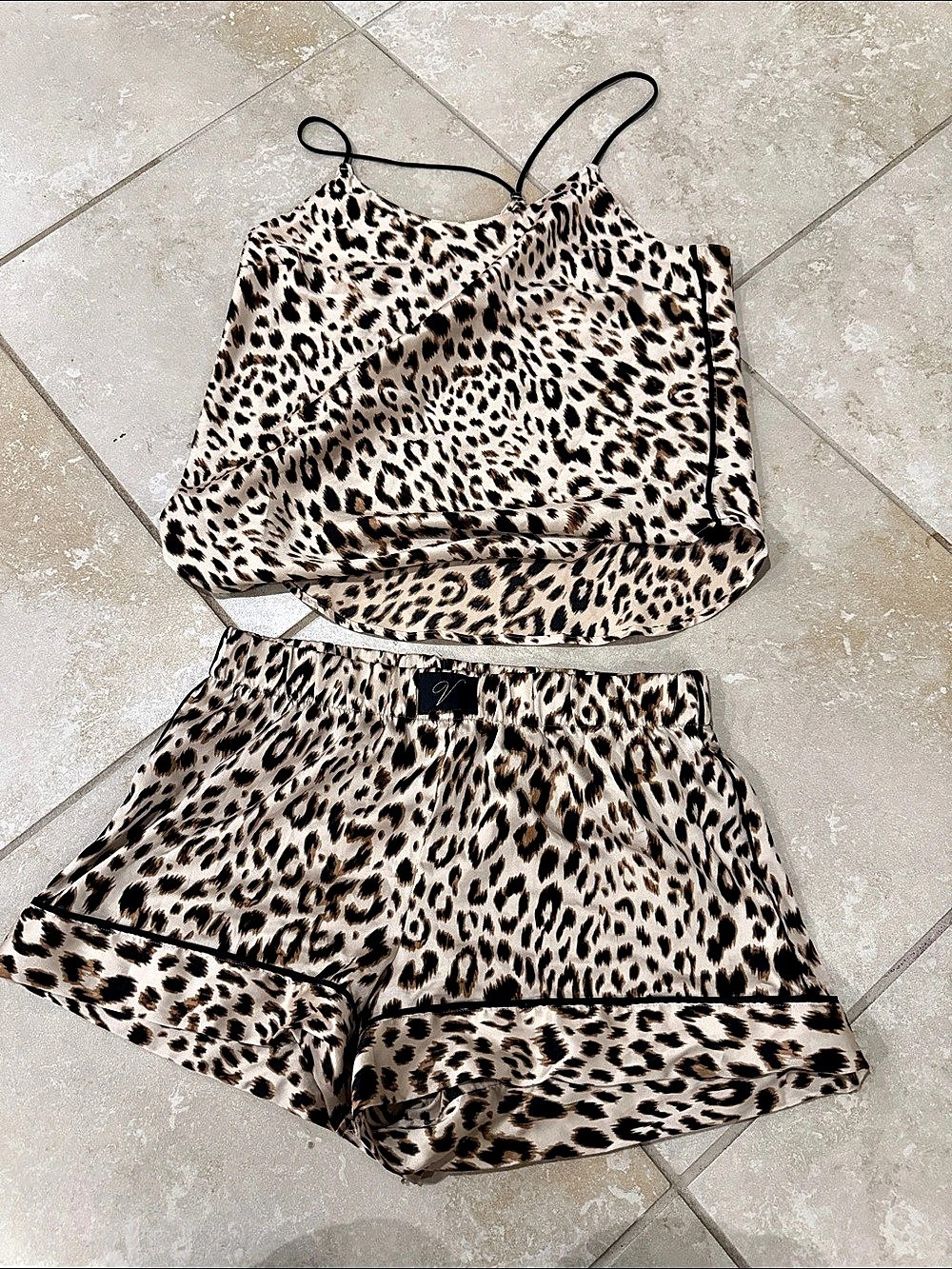 Leopard Print Two-Piece Set Size Small Like New
